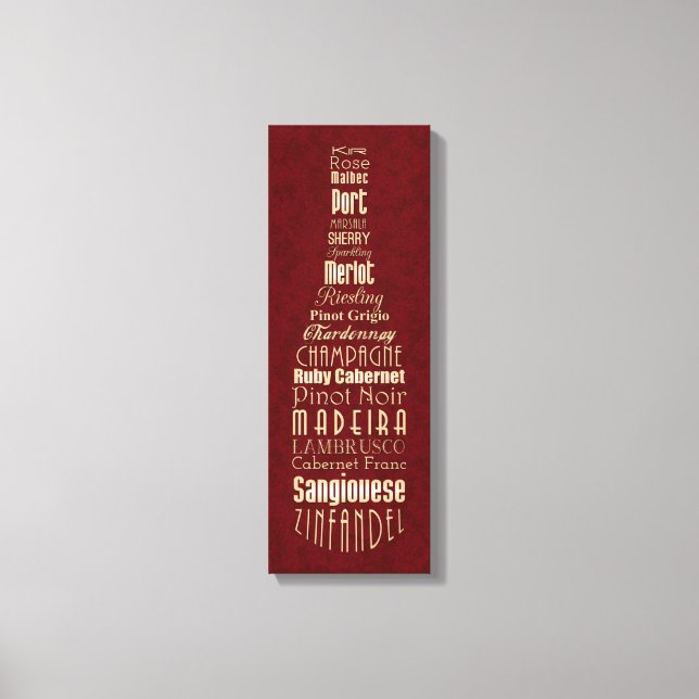 Toile Bouteille Wine Words (Recto)