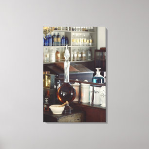 Toile Bouteilles pharmacie d'antiquités