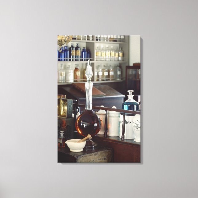 Toile Bouteilles pharmacie d'antiquités (Recto)