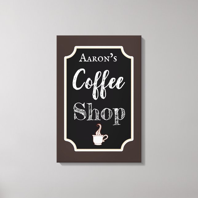 Toile Boutique de café personnalisée (Recto)