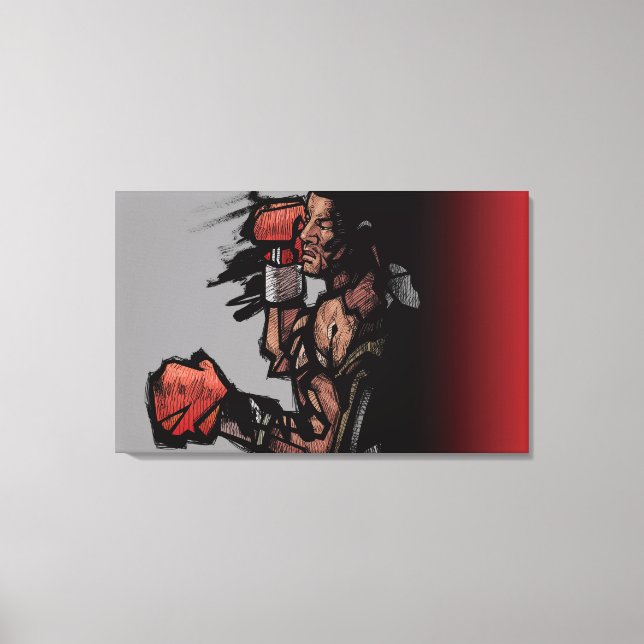 Toile Boxe allongée (Recto)