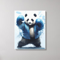 Boxe Panda Êtes-Vous Prêt Panda Bleu Art