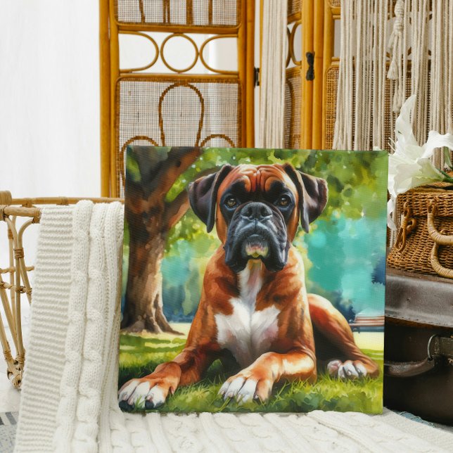 Toile Boxer Chien 🐾 Wiggle Buttes & Tail Wags (Créateur téléchargé)