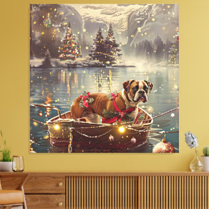 Toile Boxer Christmas Festive Voyage