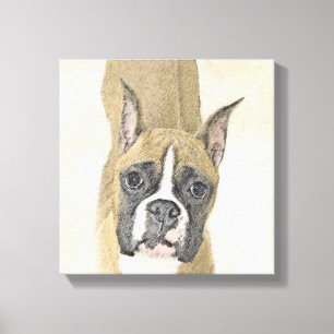 Toile Boxer Peinture - Cute Original Chien Art
