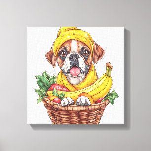 Toile Boxeur Banane � Chien Fruit Drôle