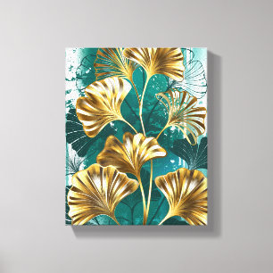 Toile Branche avec Feuilles d'or Ginko Biloba