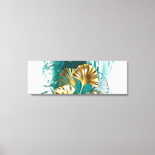 Toile Branche avec Feuilles d'or Ginko Biloba (Recto)