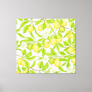 Toile Branche de citronnier : motif sans couture rayé