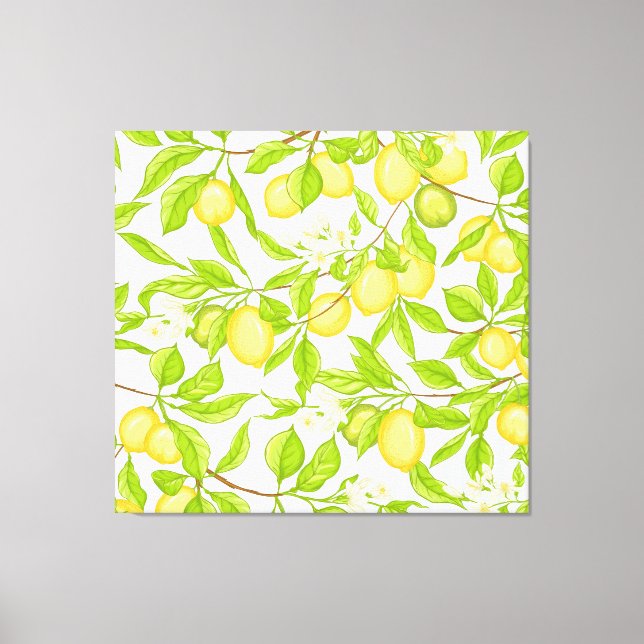 Toile Branche de citronnier : motif sans couture rayé (Recto)