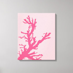 Toile Branche de corail, Nuances de corail rose