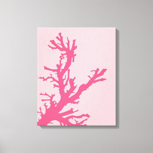 Toile Branche de corail, Nuances de corail rose (Recto)