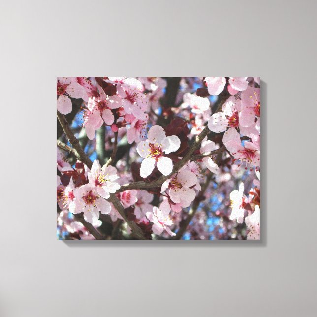 Toile Branche de fleurs roses Printemps Floral (Recto)