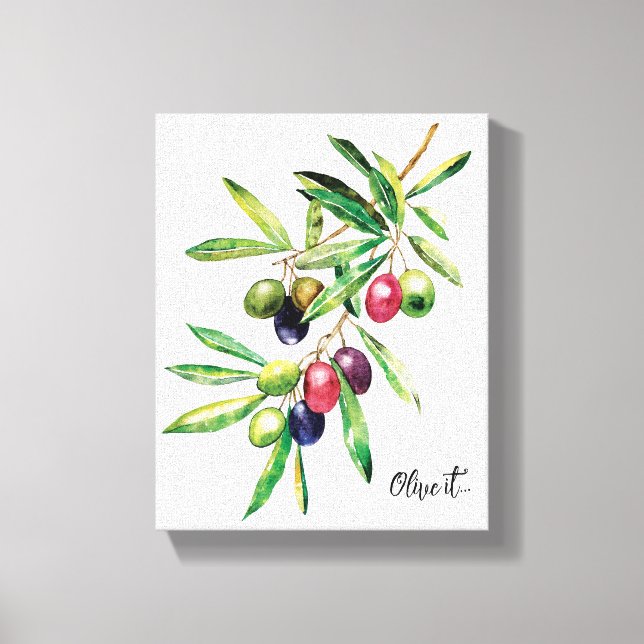 Toile Branche d'olive aquarelle (Recto)