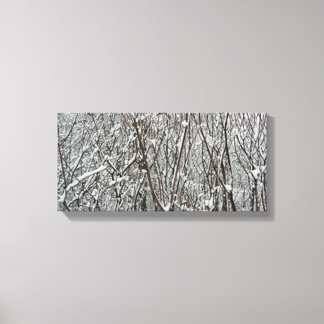 Toile Branches couvertes de neige Abstraite hivernale (Recto)