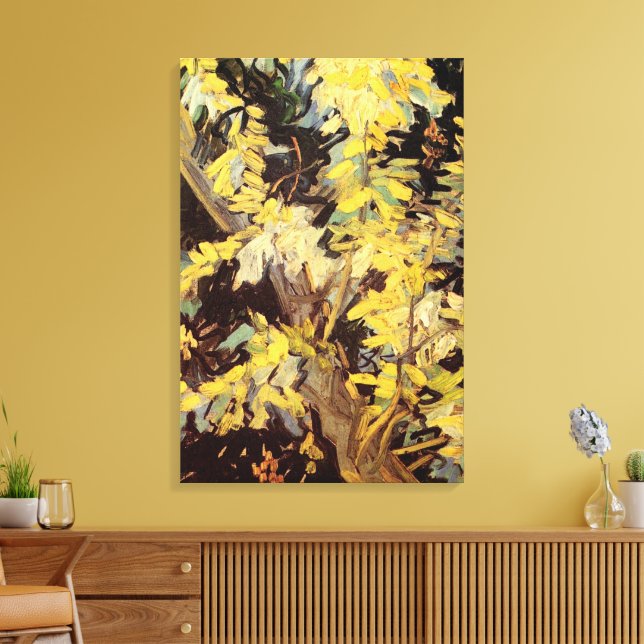Toile Branches d'acacia en fleurs par Vincent van Gogh (Insitu(Salon))