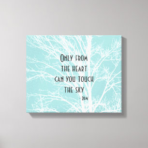 Toile Branches d'arbre blanc bleu rustique