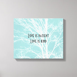 Toile Branches d'arbre blanc bleu rustique