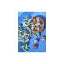 Branches de fleurs de prune sur peinture Arrière -