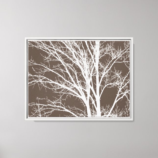 Toile Branches rustiques Brown d'arbre blanc (Recto)