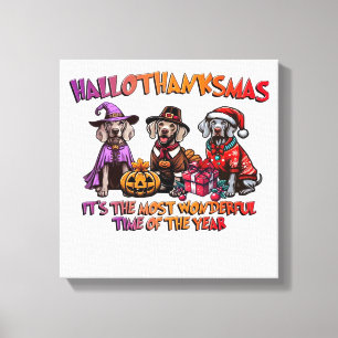 Toile Braque de Weimar Halloween Thanksgiving Noël Taill