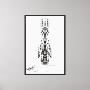 Toile Bras Robotique Futuriste Explosé