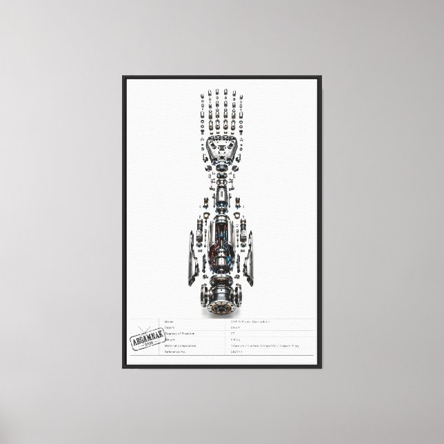 Toile Bras Robotique Futuriste Explosé (Recto)