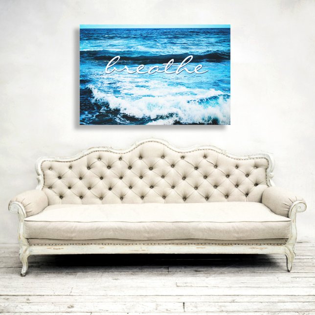 Toile Breathe Hawaii Turquoise Ocean Waves Photo 32x48 (Créateur téléchargé)