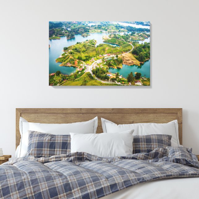 Toile Breathtaking View of Guatape Antioquia Sunny Skies (Insitu(Chambre))