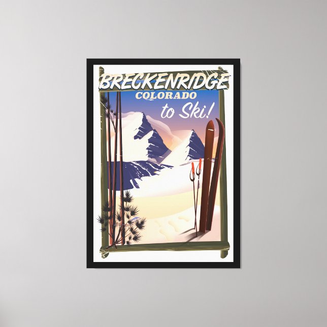 Toile Breckenridge, affiche de ski du Colorado (Recto)