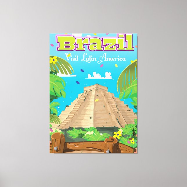 Toile Brésil Dessin sur affiche de voyage (Recto)
