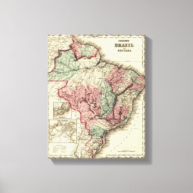 Toile Brésil et GuayanaCarte panoramiqueBrésil (Recto)