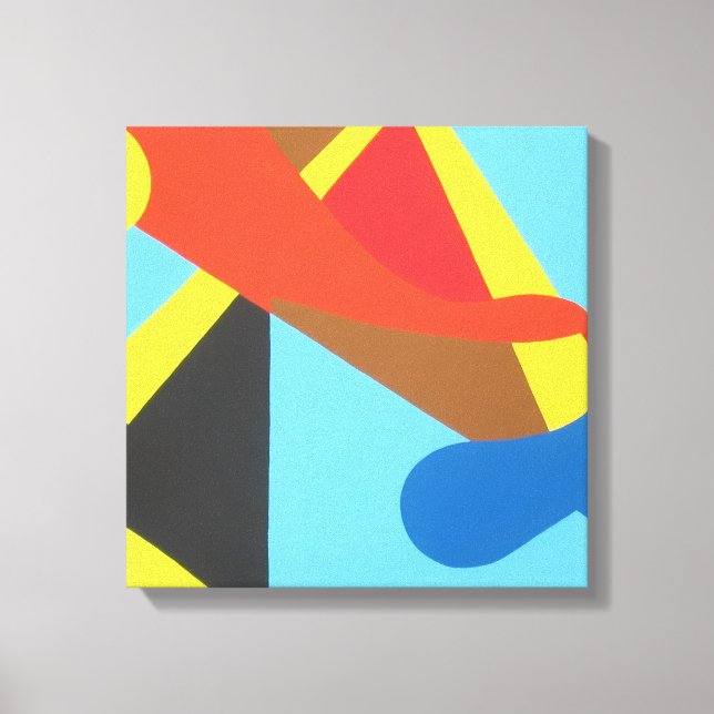 Toile Bright Bold Turquoise Abstract Art Print (Recto)