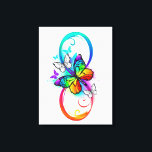 Toile Bright infinity with rainbow butterfly<br><div class="desc">multicolor,  bright,  symbole of infinity with rainbow,  detailed butterfly monarch. Rainbow butterfly. Rainbow infinity.</div>
