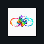 Toile Bright infinity with rainbow butterfly<br><div class="desc">multicolor,  bright,  symbole of infinity with rainbow,  detailed butterfly monarch. Rainbow butterfly. Rainbow infinity.</div>