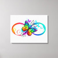 Bright infinity with rainbow butterfly