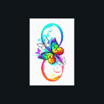Toile Bright infinity with rainbow butterfly<br><div class="desc">multicolor,  bright,  symbole of infinity with rainbow,  detailed butterfly monarch. Rainbow butterfly. Rainbow infinity.</div>