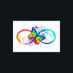 Toile Bright infinity with rainbow butterfly<br><div class="desc">multicolor,  bright,  symbole of infinity with rainbow,  detailed butterfly monarch. Rainbow butterfly. Rainbow infinity.</div>