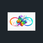 Toile Bright infinity with rainbow butterfly<br><div class="desc">multicolor,  bright,  symbole of infinity with rainbow,  detailed butterfly monarch. Rainbow butterfly. Rainbow infinity.</div>