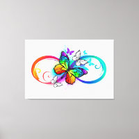 Bright infinity with rainbow butterfly