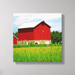 Toile Bright Red Barns