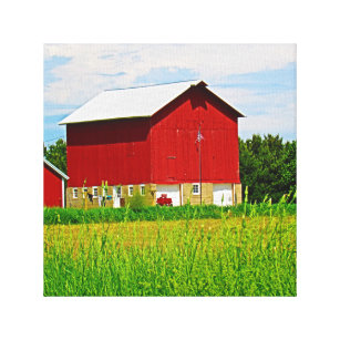 Toile Bright Red Barns