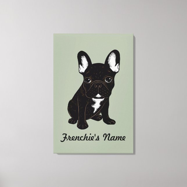 Toile Brindle French Bulldog (Nom Personnalisé) (Recto)