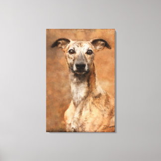Toile Brindle Whippet Chien