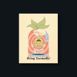 Toile "Bring Earmuffs!" Screaming Mandrake Graphic<br><div class="desc">Add a dose of magical humor to your collection with this playful “Bring Earmuffs!” design. Featuring a hand holding a mandrake mid-pull — roots wriggling and mouth wide open — this bold illustration captures one of the most unforgettable lessons from Herbology class. With its vintage-inspired color palette and retro poster-style...</div>