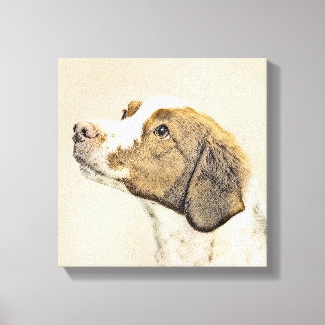 Toile Brittany Peinture - Cute Original Chien Art (Recto)