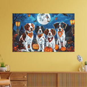 Toile Brittany Spaniel Halloween Effrayant