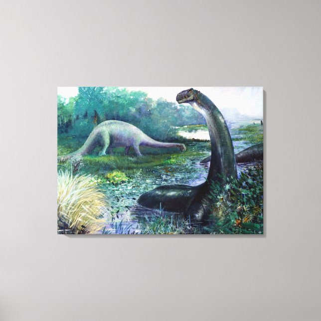Toile Brontosaurus dans l'eau (Recto)