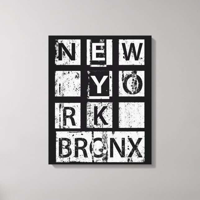Toile Bronx New York | Typographie de Grunge (Recto)