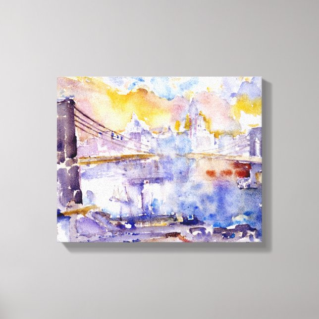 Toile Brooklyn Bridge (New York City Landscape) (Recto)